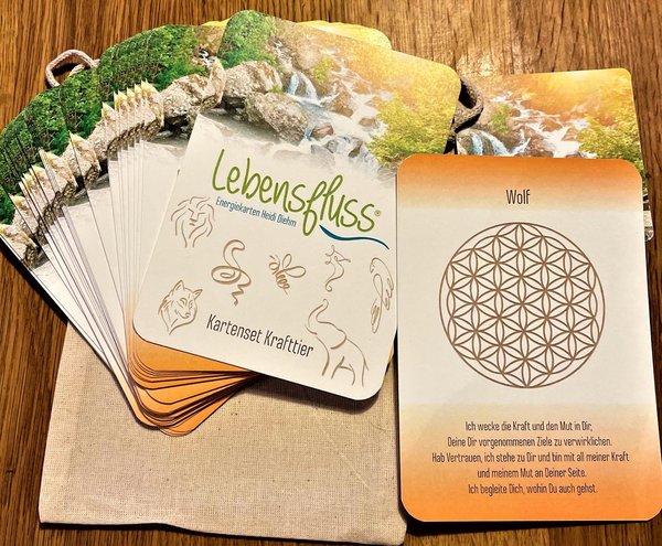 Lebensfluss® Energiekarten Heidi Diehm Kartenset Krafttier mit 28 Stück